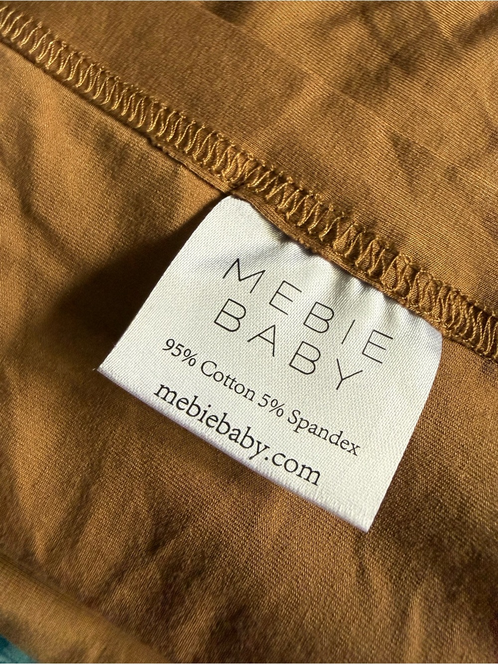 Mebie Baby stretch swaddle 47 X 47  inches modern neutral blanket mustard brown
